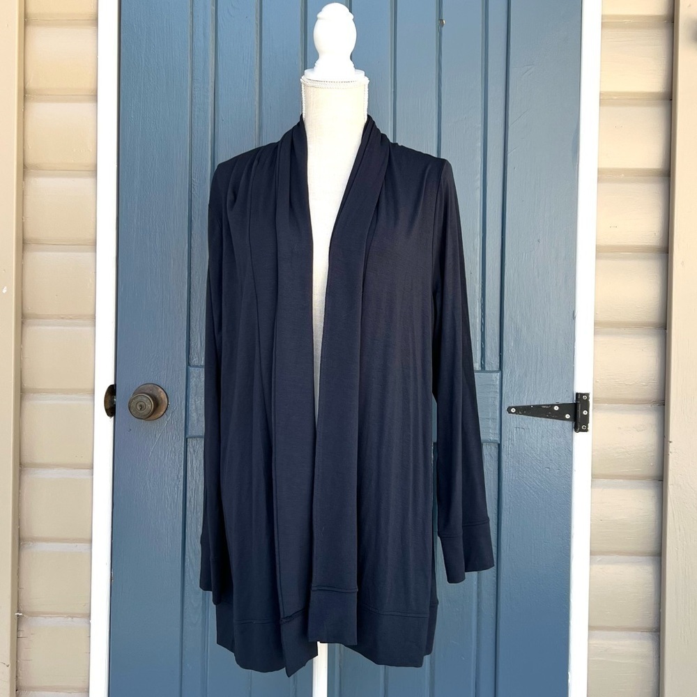 J.Jill Black Open Front Cardigan Deep Blue Women’s Size XL